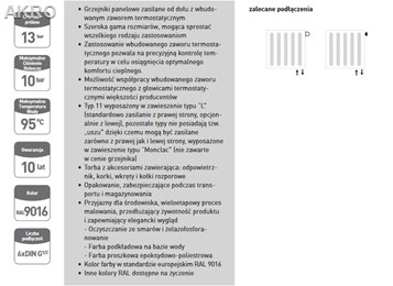 Grzejnik panelowy V33 500x1600 3259W/75°